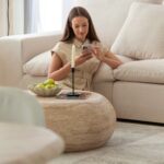 Rosso Travertine Finish Concrete Coffee Table