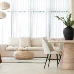 Rosso Travertine Finish Concrete Coffee Table
