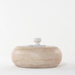 Rosso Travertine Finish Concrete Coffee Table