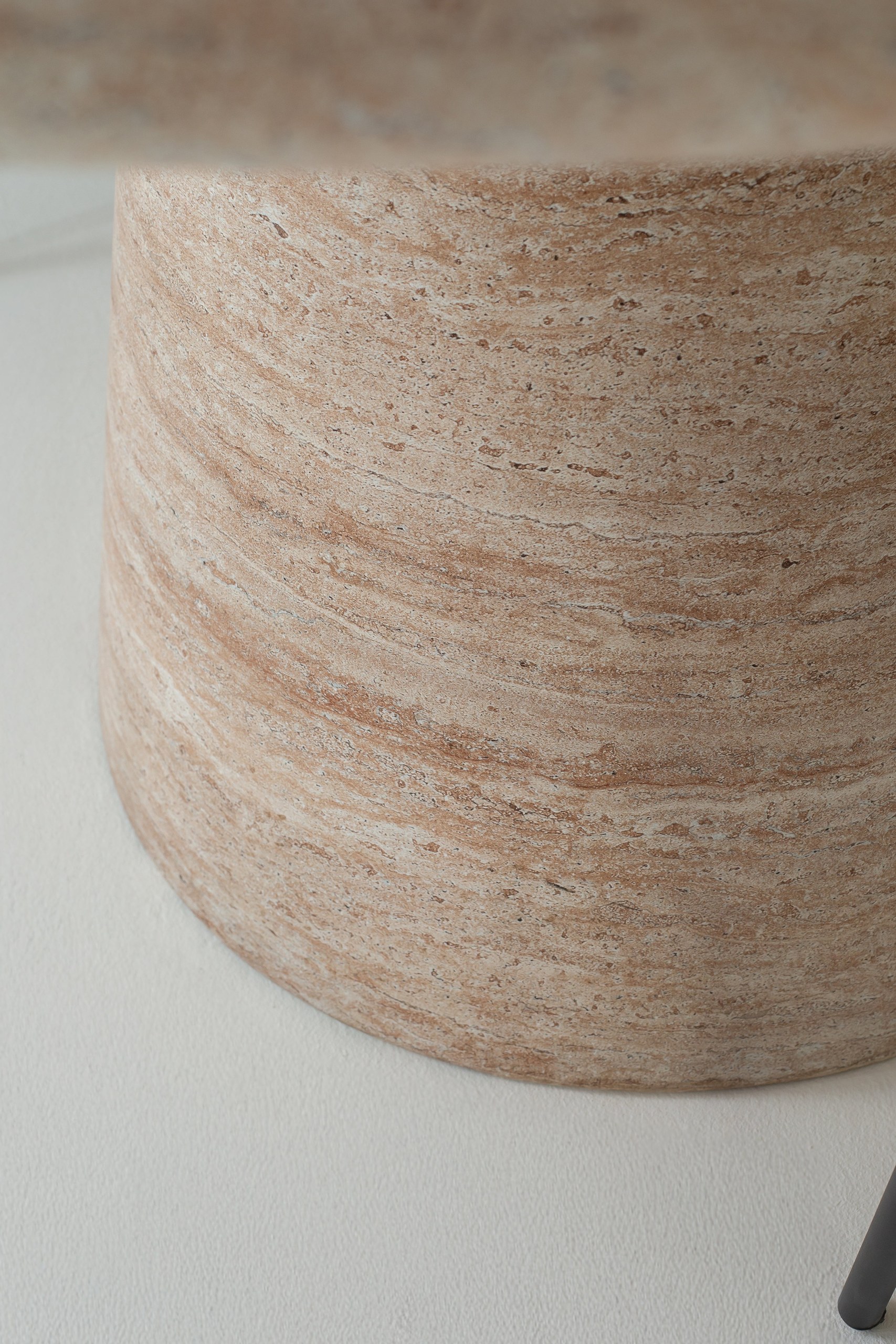 Abigail Travertine Finish Concrete Dining Table - Image 3