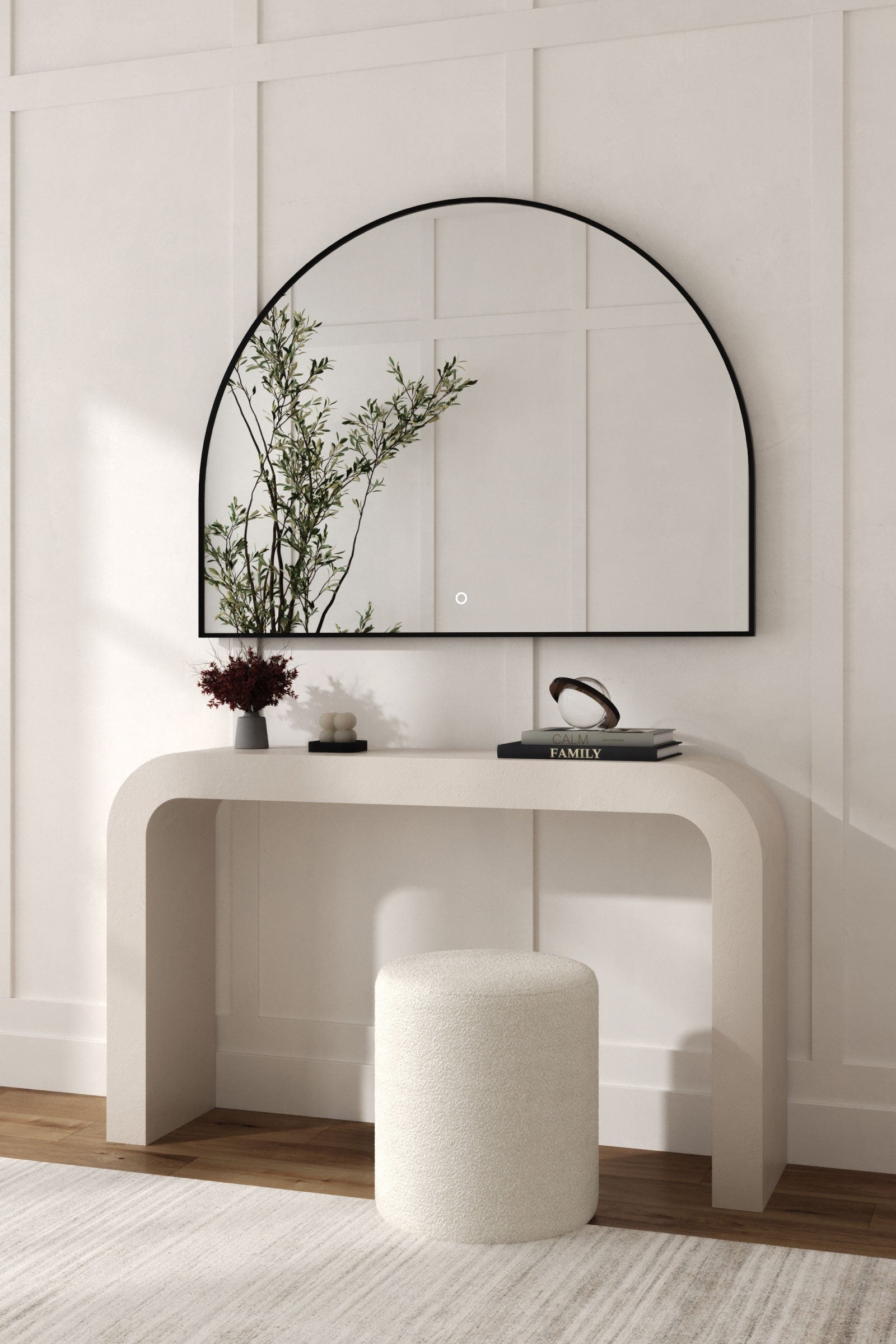Zoya Black Backlit Arched Wall Mirror (120x90CM) - Image 4