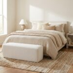 Mackenzie White Boucle Bench