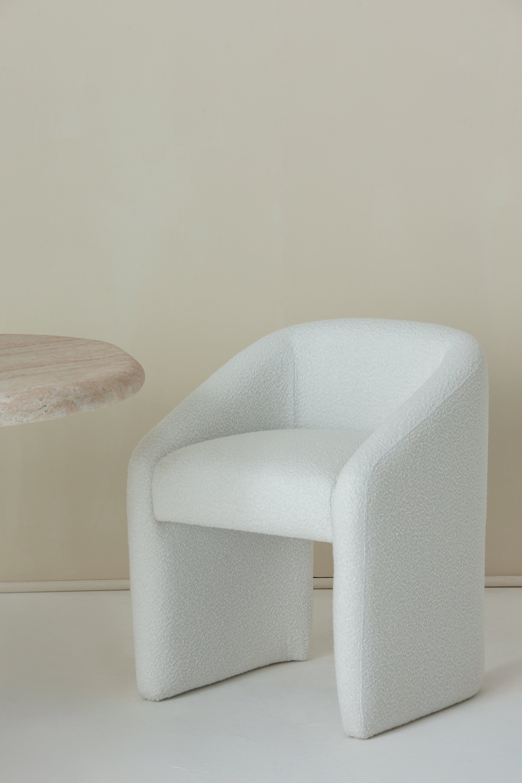 Mereana White Boucle Dining Chair - Image 3