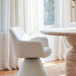 Amaya Off White Boucle Swivel Dining Chair