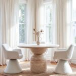 Amaya Off White Boucle Swivel Dining Chair