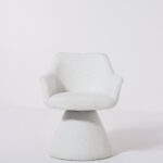 Amaya Off White Boucle Swivel Dining Chair