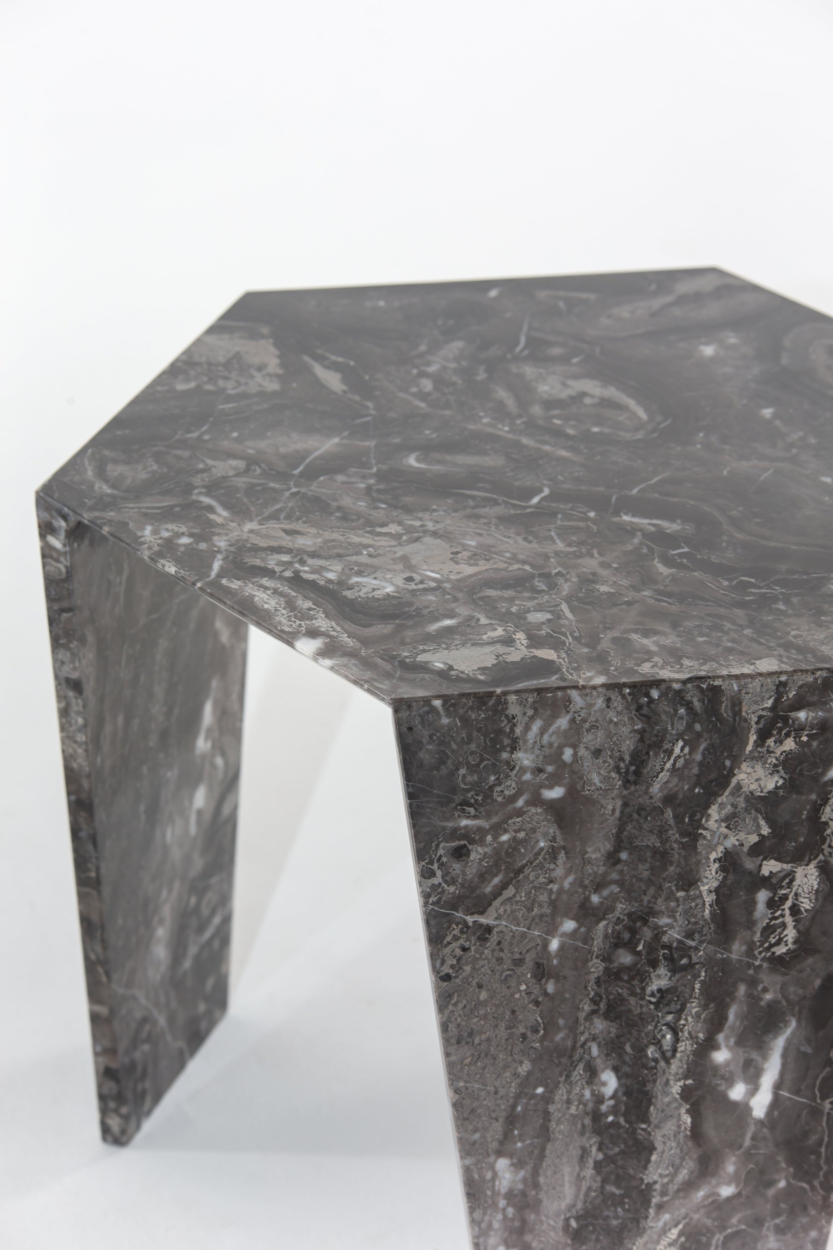 Becky Orobico Grey Marble Side Table - Image 2