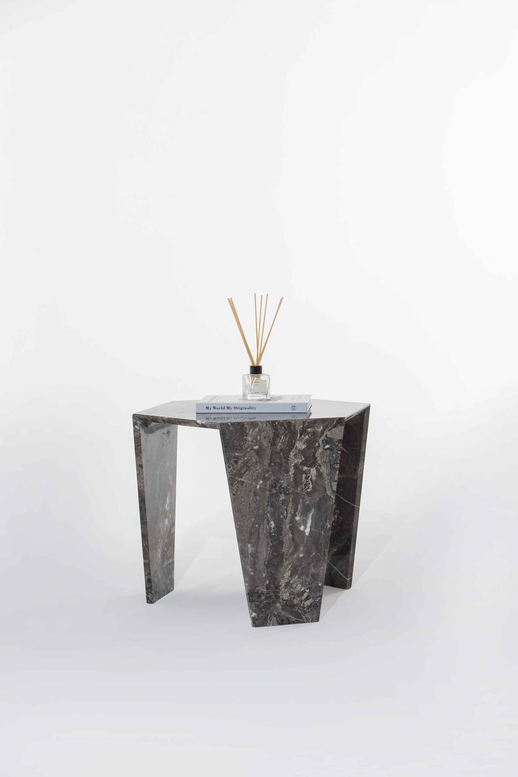 Becky Orobico Grey Marble Side Table - Image 5