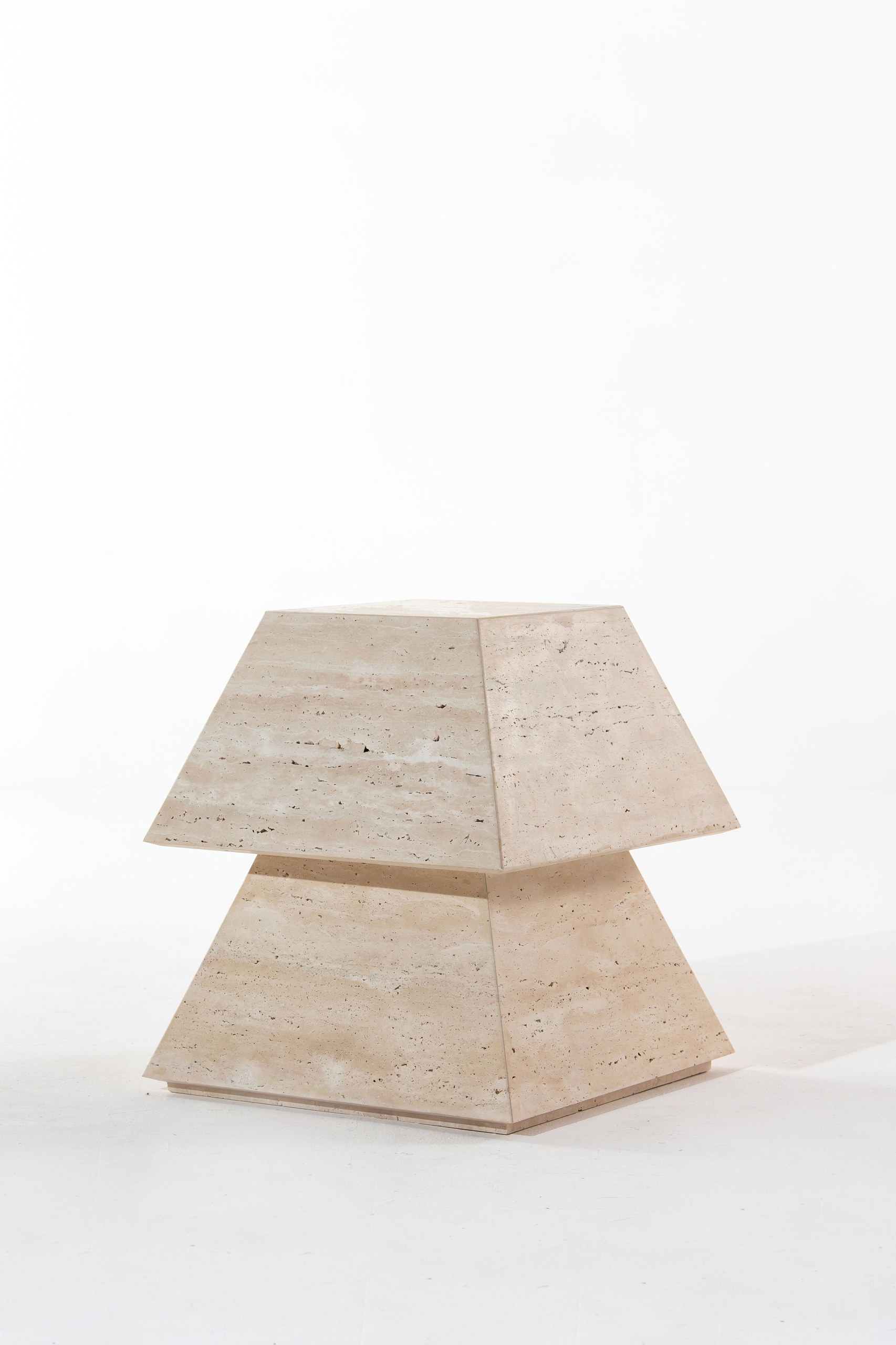 Lacey Beige Travertine Side Table - Image 5
