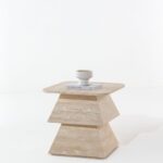 Alaaya Beige Travertine Side Table