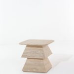 Alaaya Beige Travertine Side Table