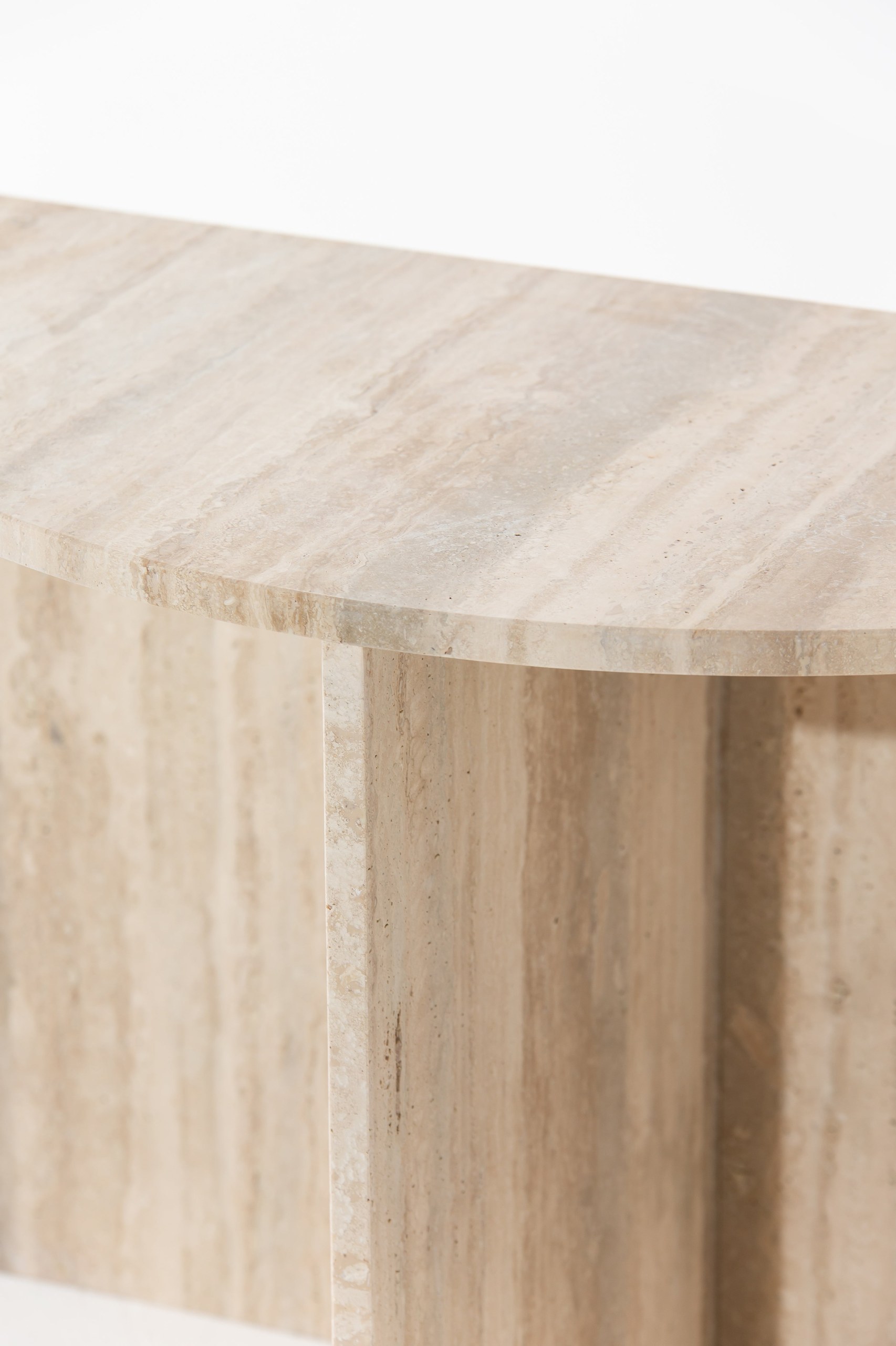 Kariselle Silver Travertine Console Table - Image 2
