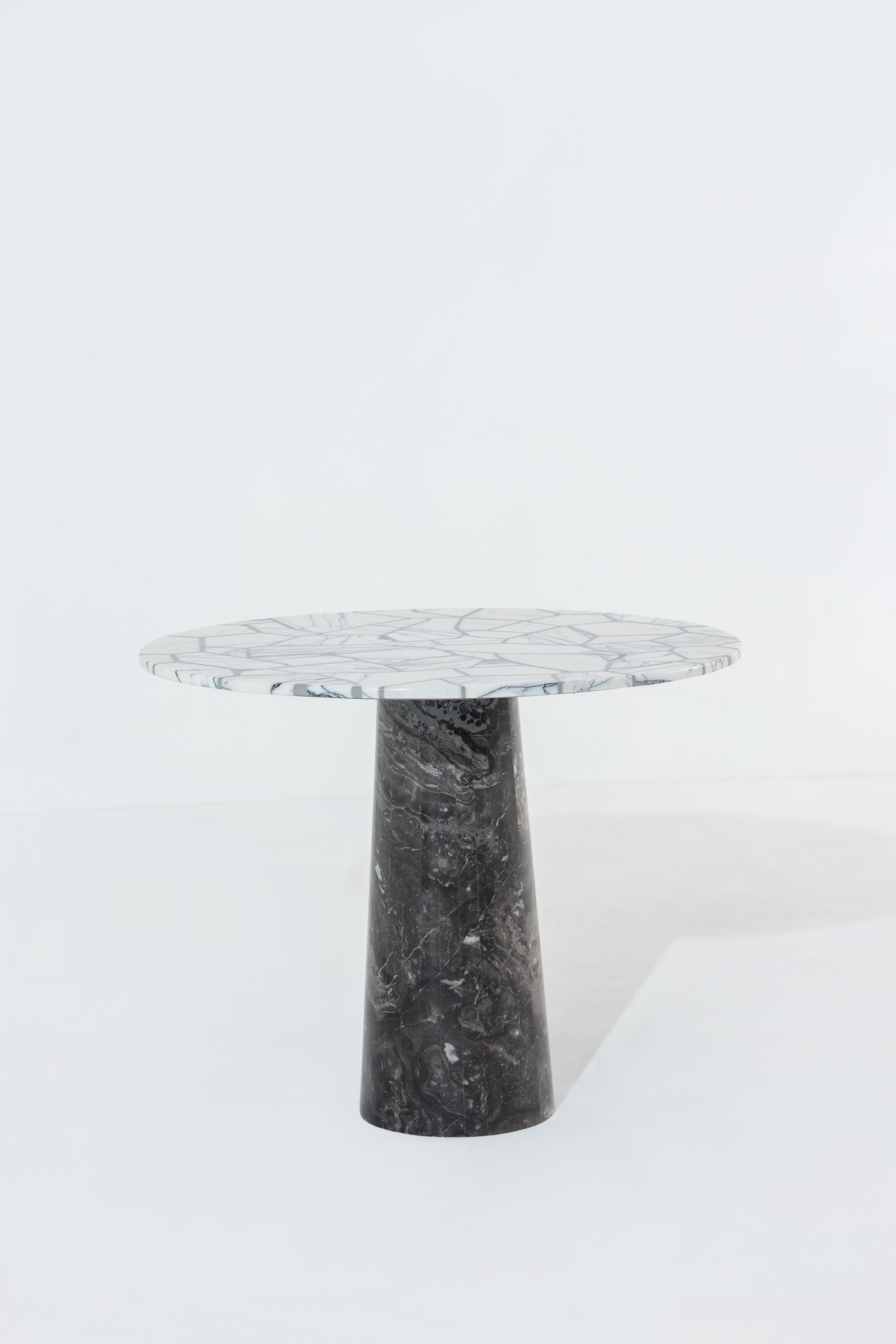 Belova Lilac Marble Top Dining Table with Orobico Grey Base - Image 4