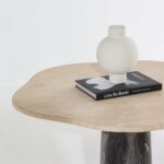 Eclisse Travertine Top Dining Table with Orobico Grey Base