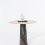 Eclisse Travertine Top Dining Table with Orobico Grey Base