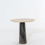 Eclisse Travertine Top Dining Table with Orobico Grey Base