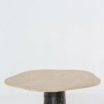 Eclisse Travertine Top Dining Table with Orobico Grey Base