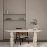 Kisner Beige Travertine Desk