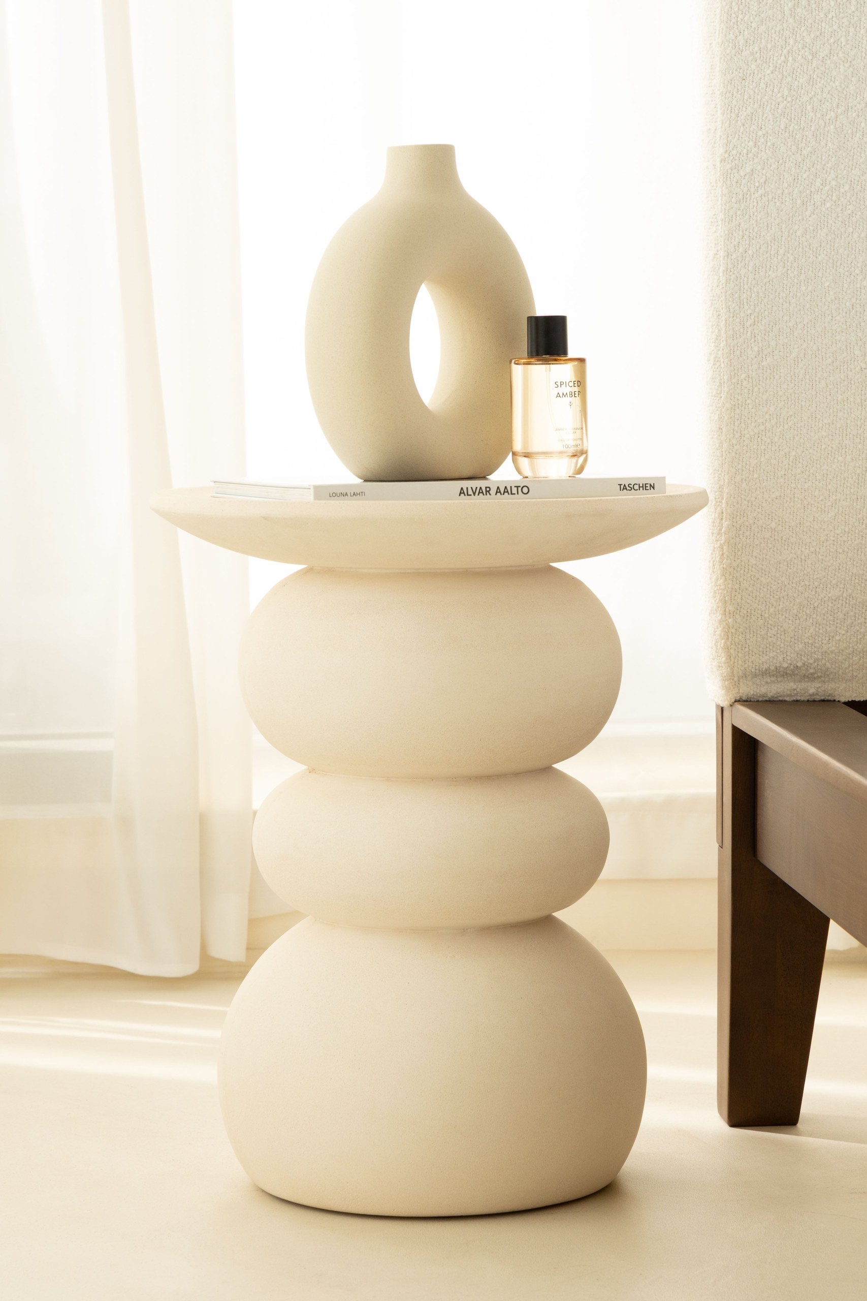 Ambre Off White Concrete Side table - Image 8