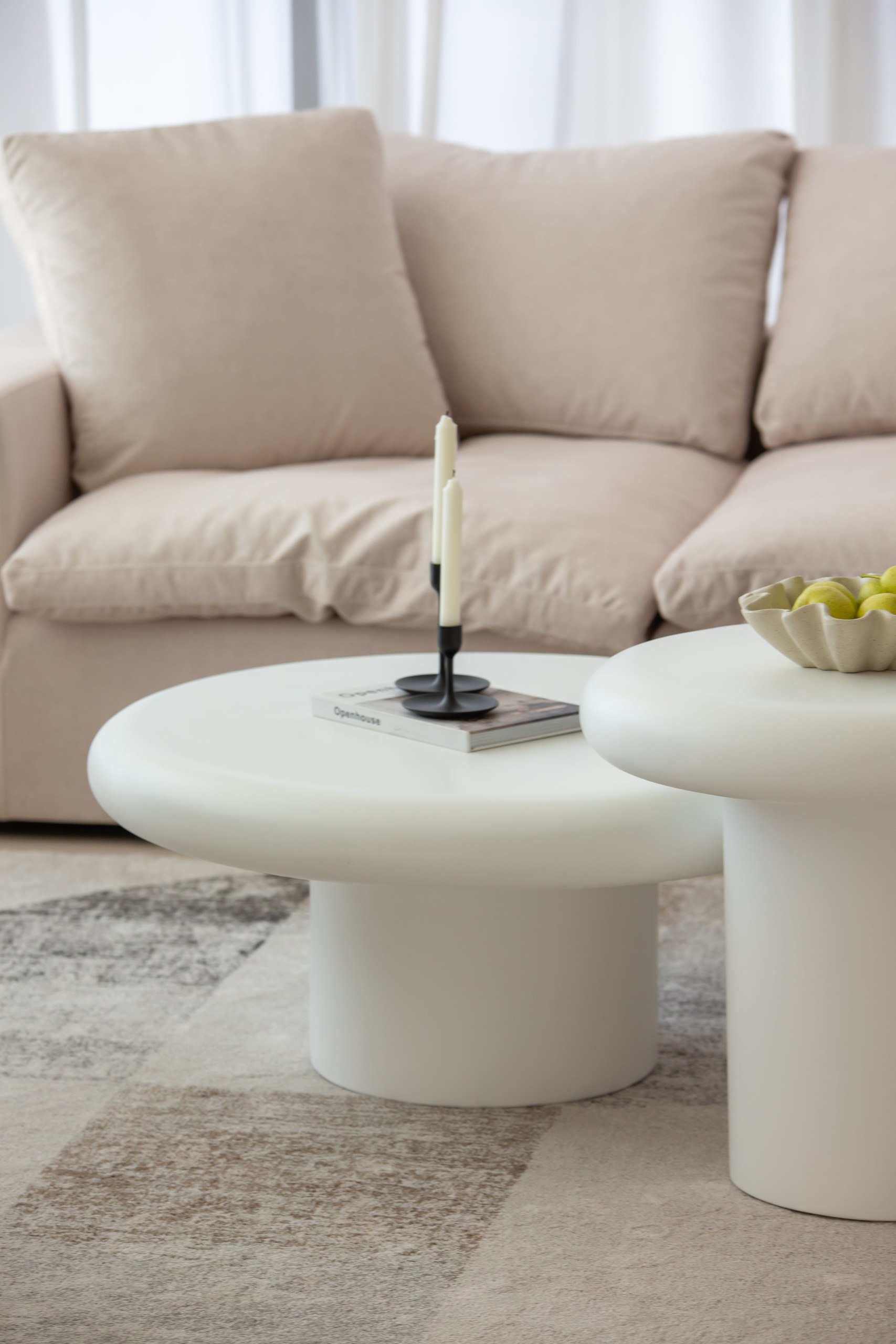 Velia Off White Microconcrete Nesting Coffee Table - Image 2