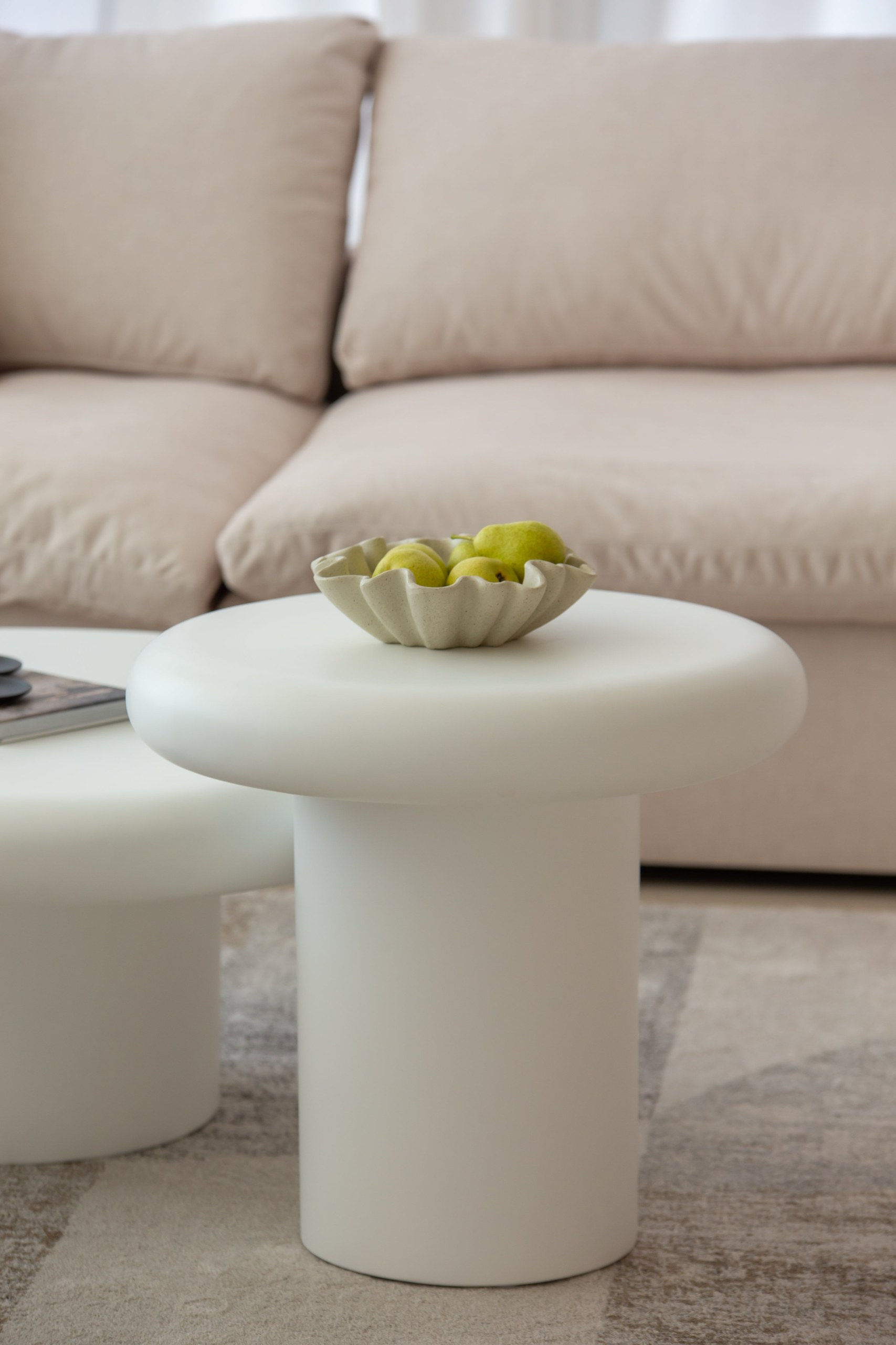 Velia Off White Microconcrete Nesting Coffee Table - Image 5