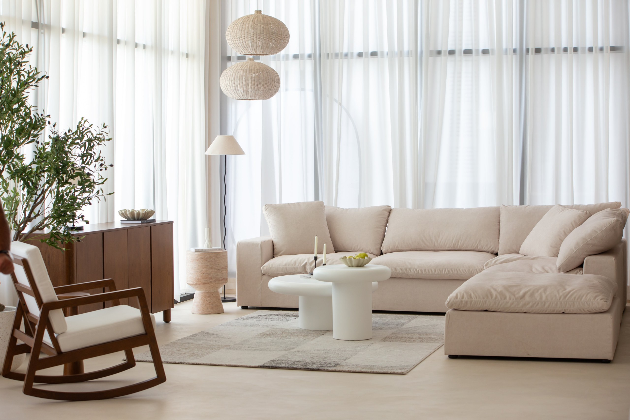 Velia Off White Microconcrete Nesting Coffee Table - Image 11
