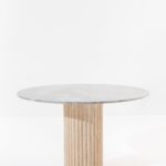 Claire Fior De Pasco Dining Table with Beige Travertine Base
