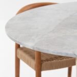Claire Fior De Pasco Dining Table with Beige Travertine Base