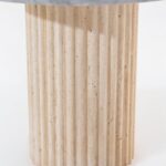 Claire Fior De Pasco Dining Table with Beige Travertine Base