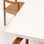 Avencia White Crystal Porcelain Dining Table