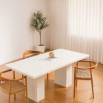 Avencia White Crystal Porcelain Dining Table