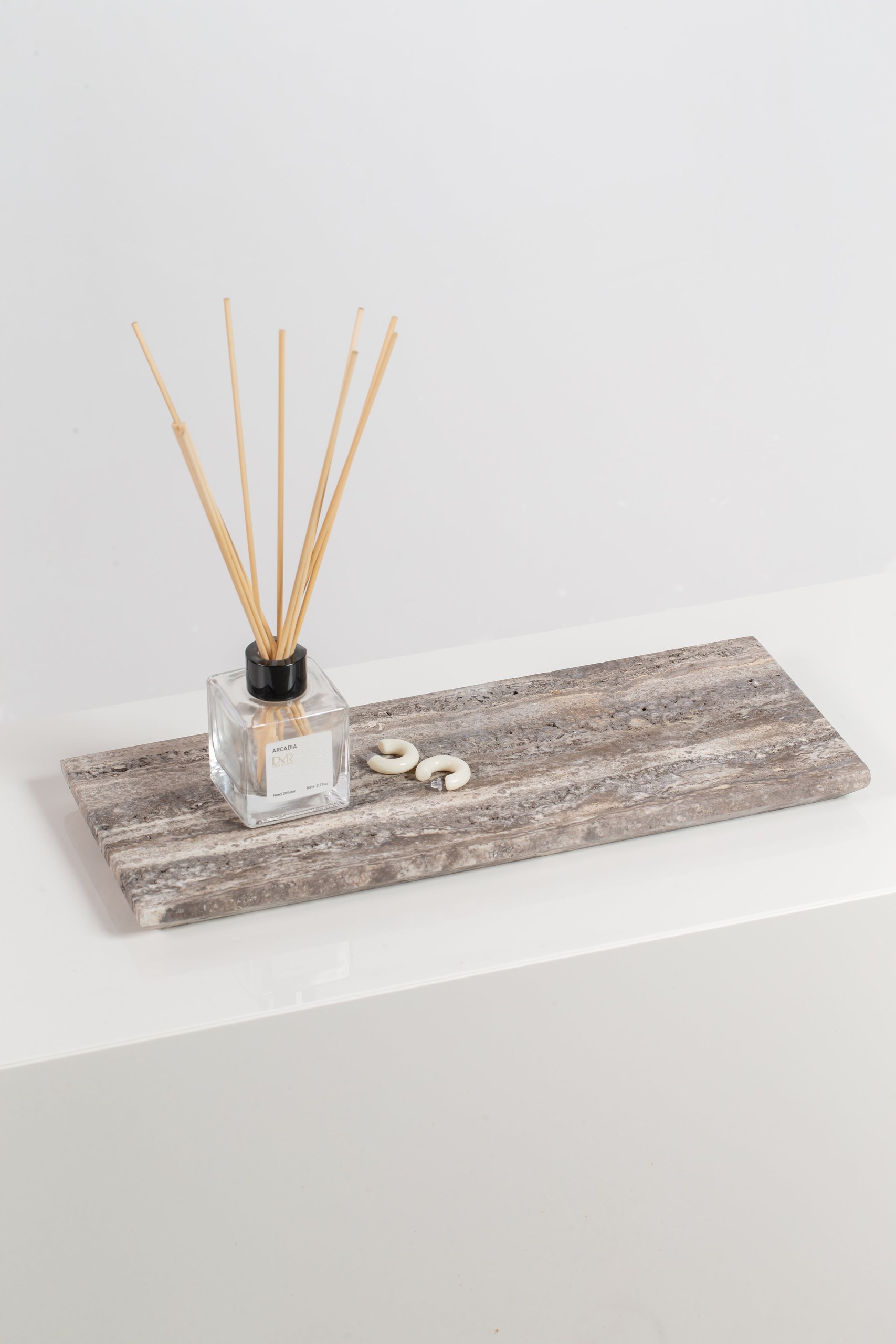 Grey Travertine Rectangular Tray