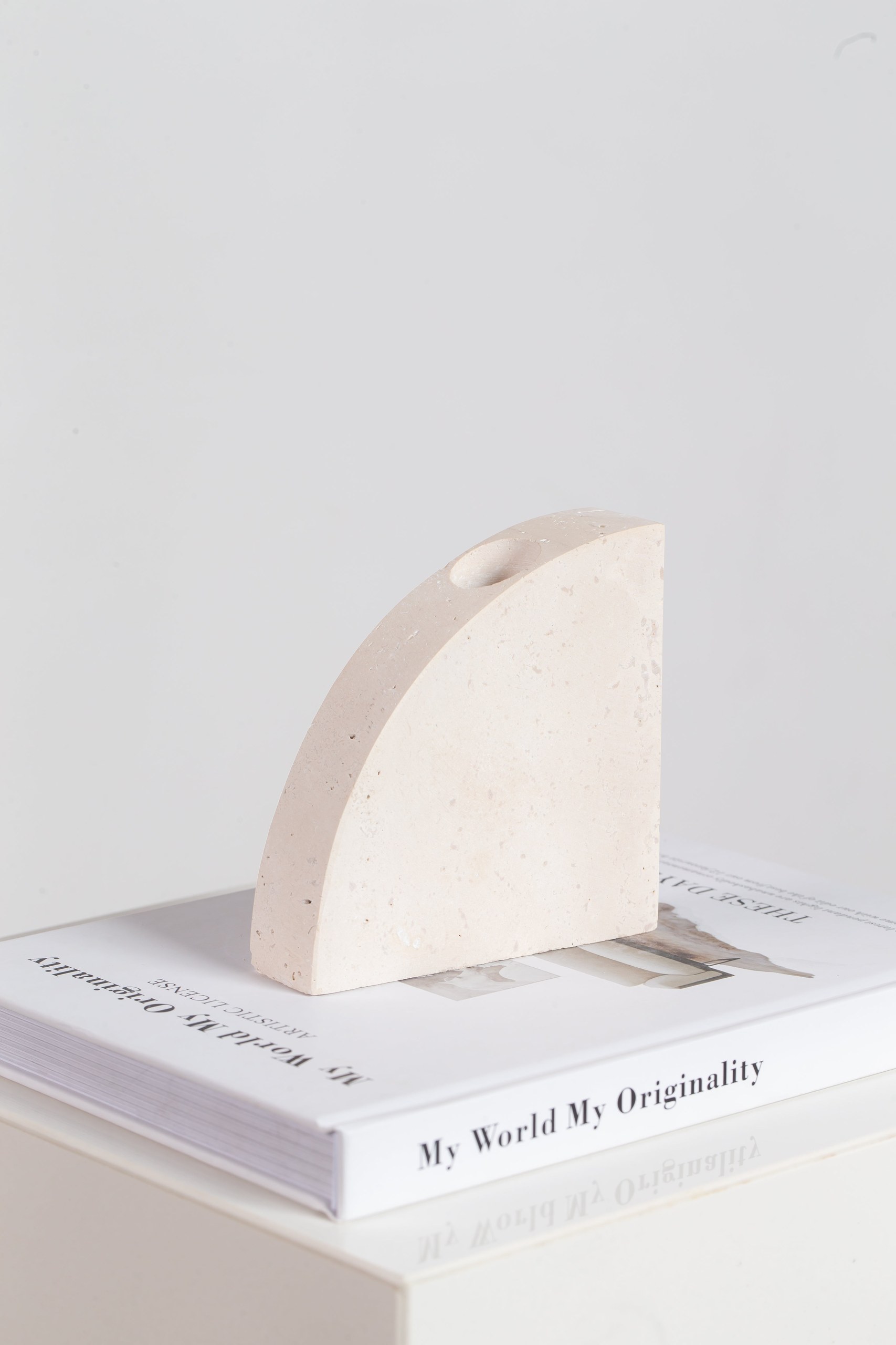 Beige Travertine Candleholders - Image 5