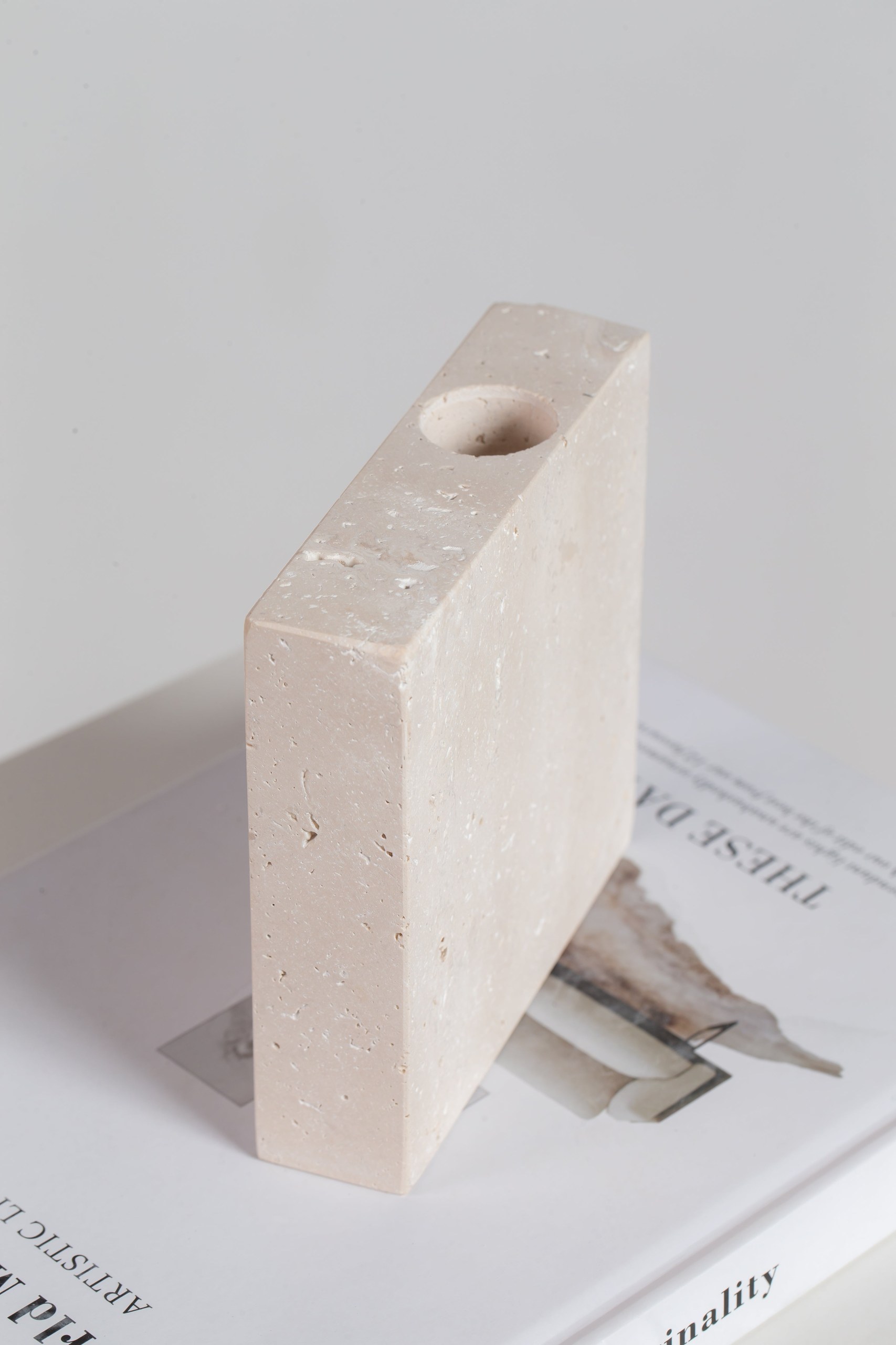 Beige Travertine Candleholders - Image 11