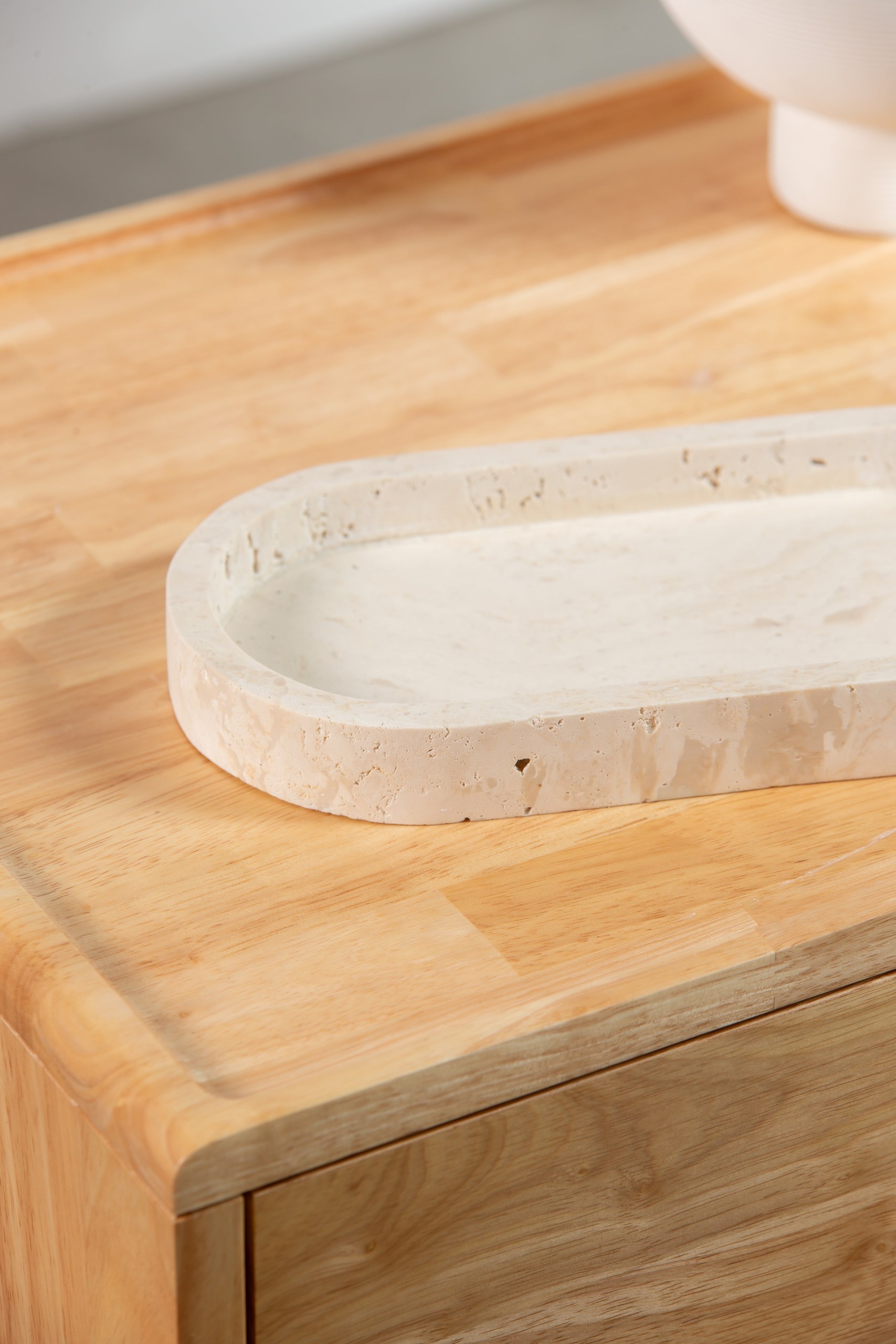 Beige Travertine Oval Tray - Image 2