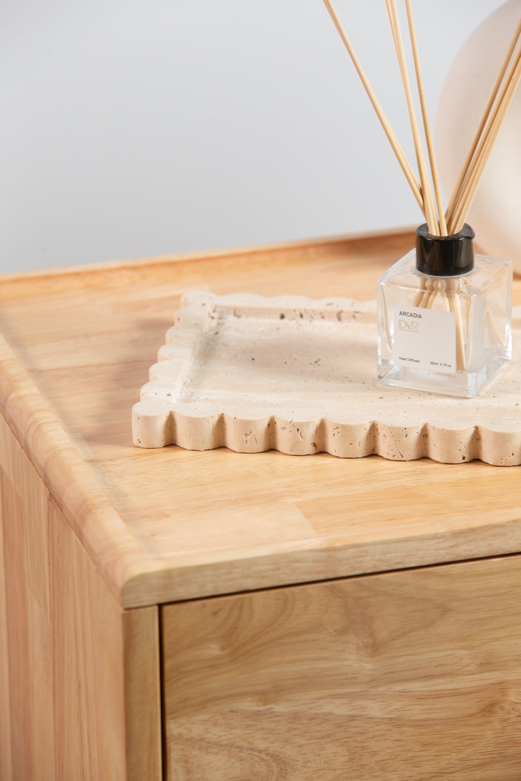 Beige Travertine Rectangular Fluted Edge Tray - Image 2