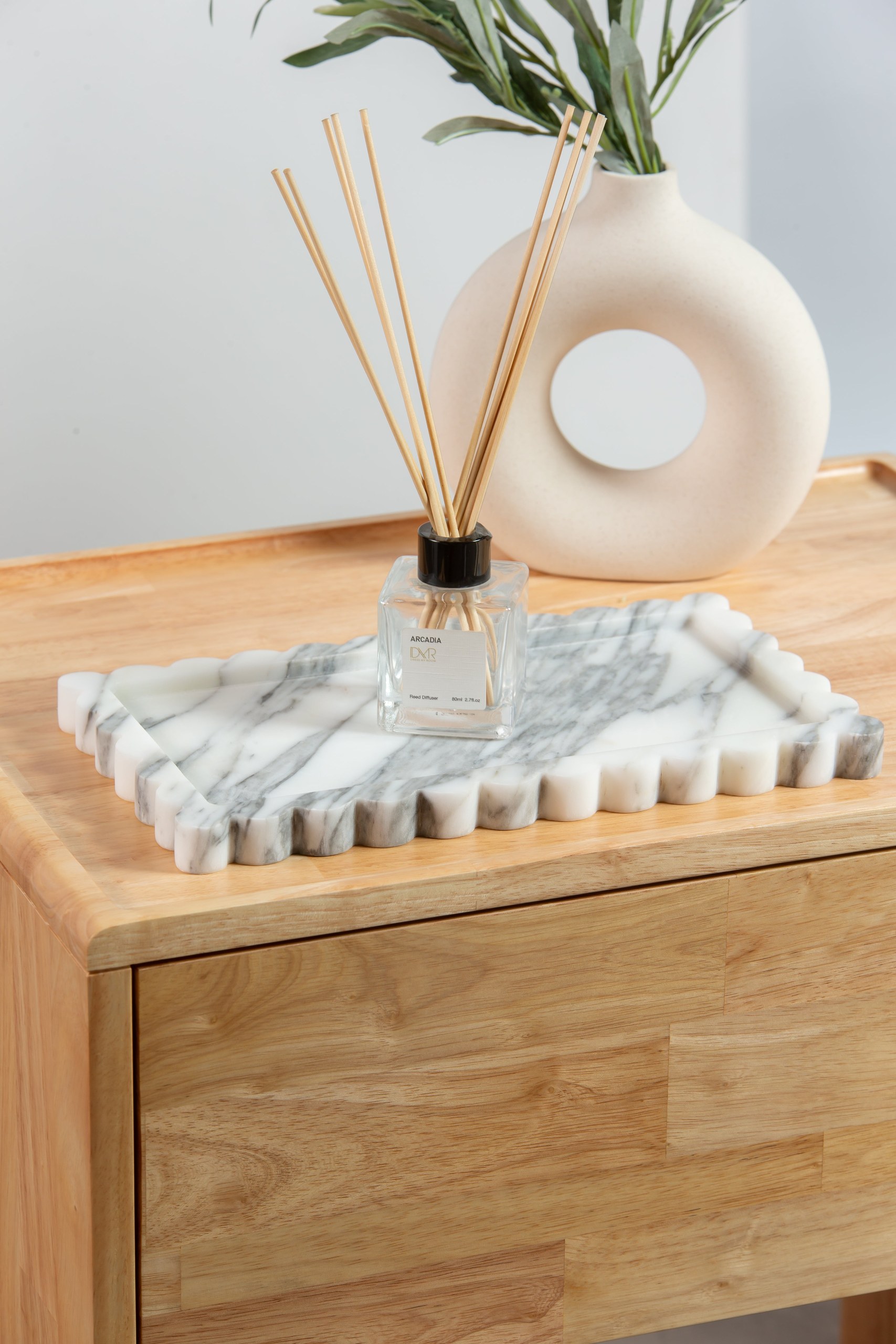 Arabescato Rectangular Fluted Edge Tray