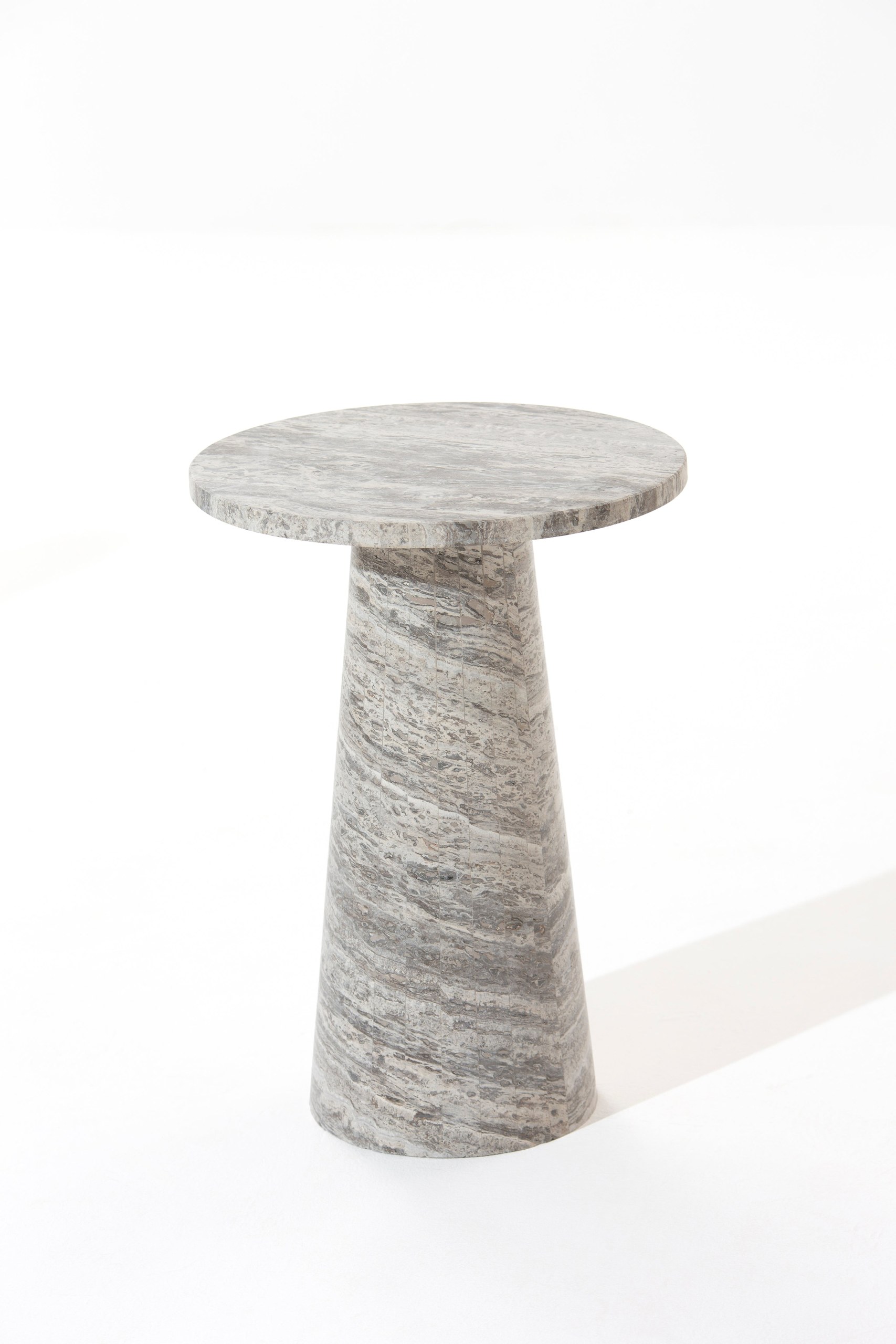 Rayne Grey Travertine Side Table - Image 5