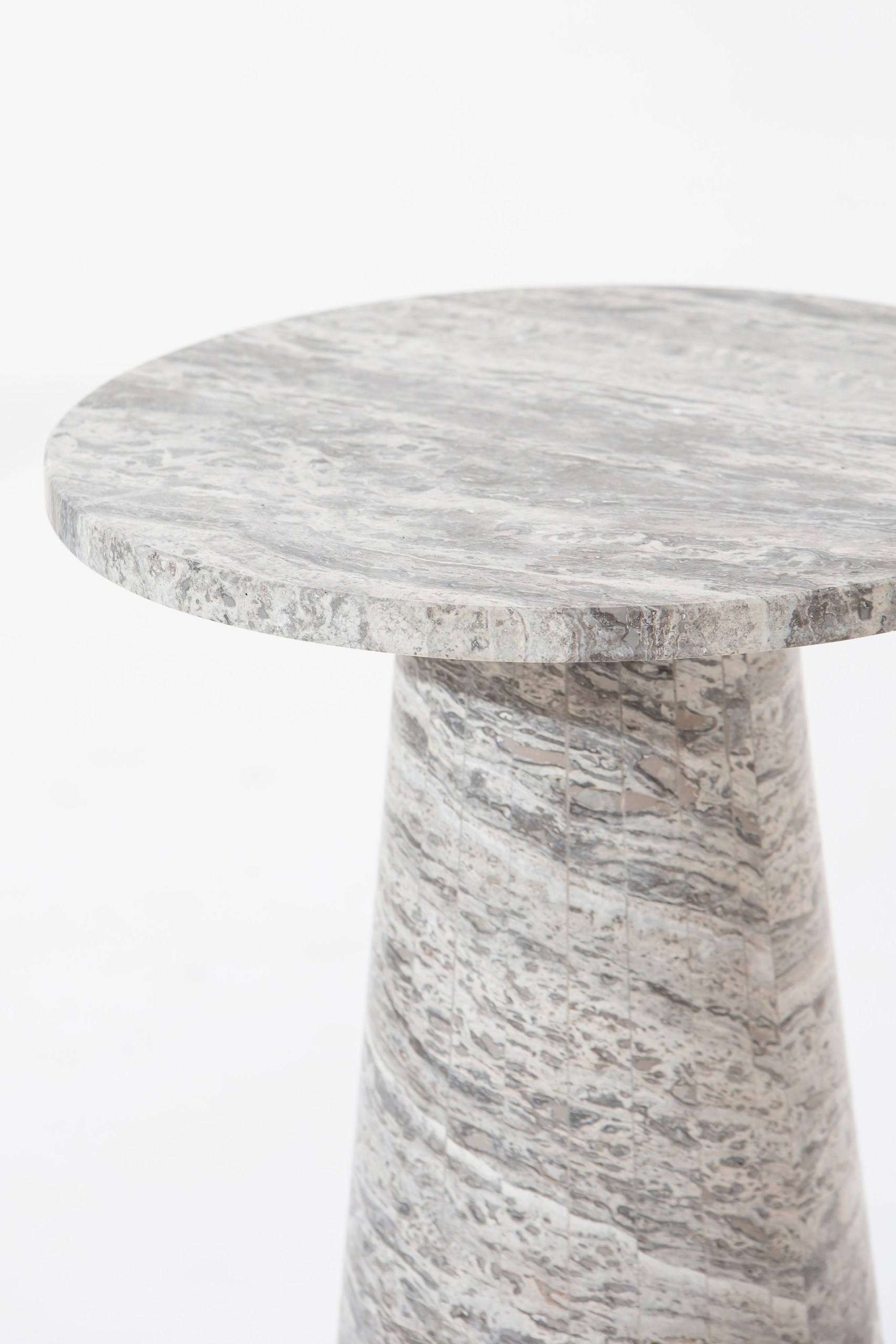 Rayne Grey Travertine Side Table - Image 6
