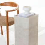 Zelda Travertine Finish Porcelain Plinth