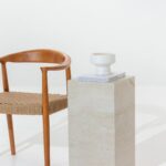Zelda Travertine Finish Porcelain Plinth