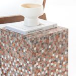 Zelda Copper Gradient Marble Mosaic Plinth