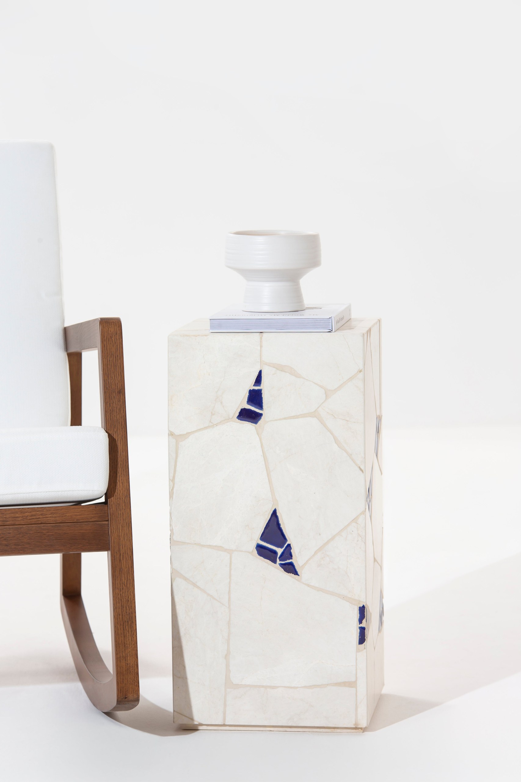 Zelda Irregular Tilework Marble Mosaic Plinth - Image 8