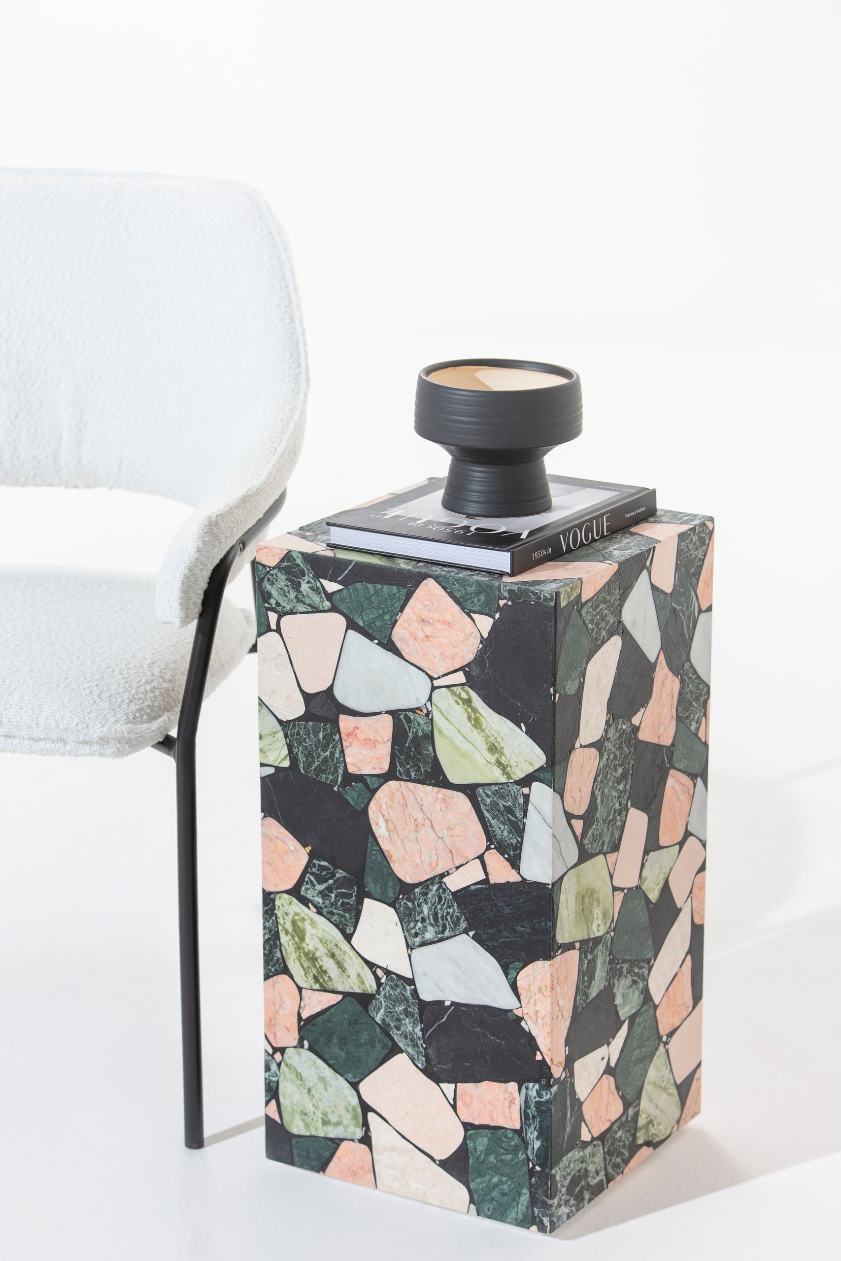 Zelda Multi Colored Marble Mosaic Plinth - Image 5