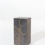 Zelda Engraved Marble Plinth with Gold Vein