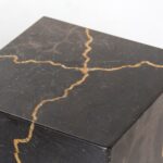 Zelda Engraved Marble Plinth with Gold Vein