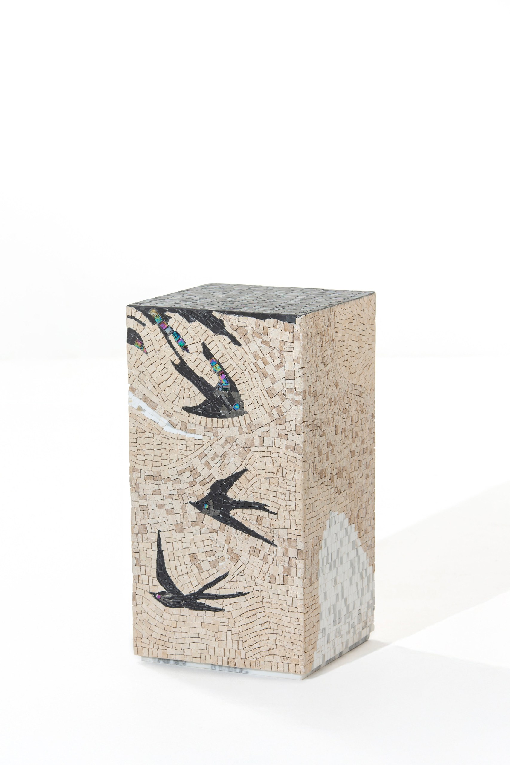 Zelda Nature Inspired Marble Mosaic Plinth