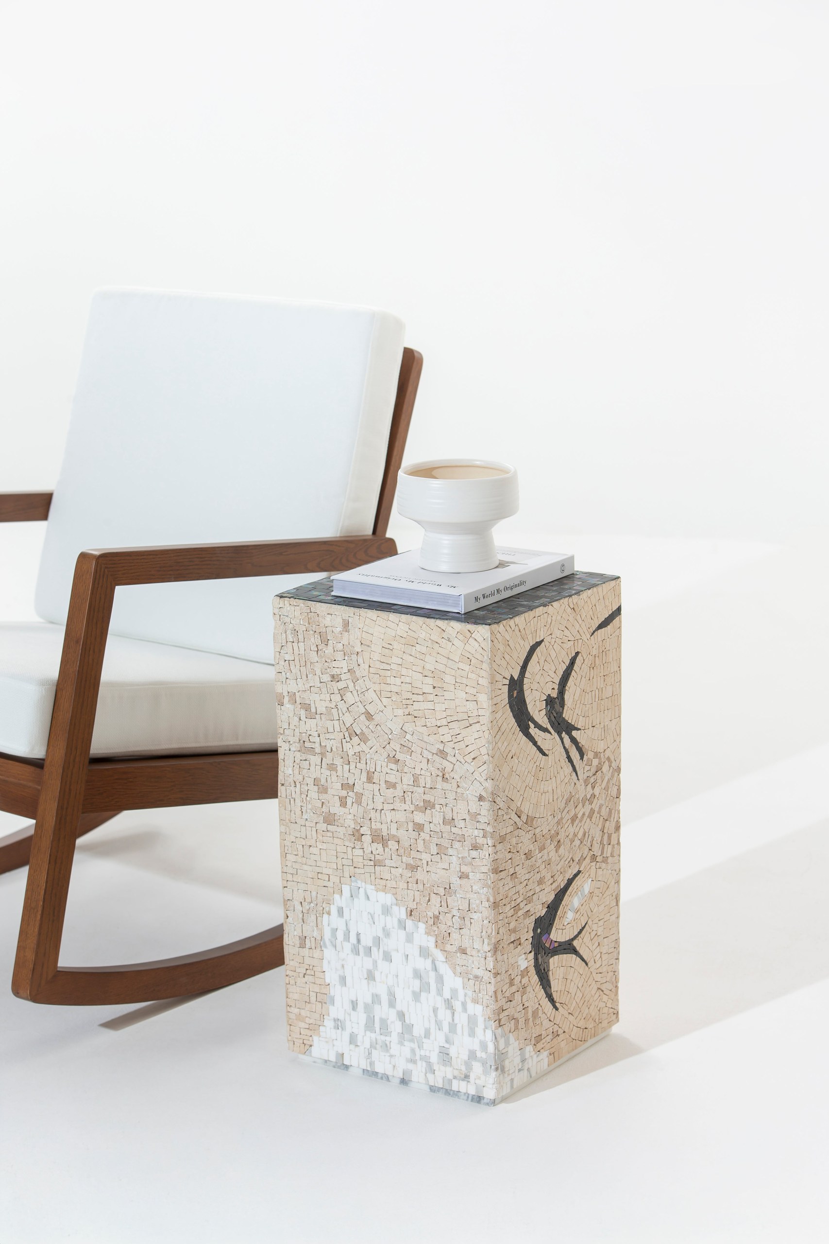 Zelda Nature Inspired Marble Mosaic Plinth - Image 5