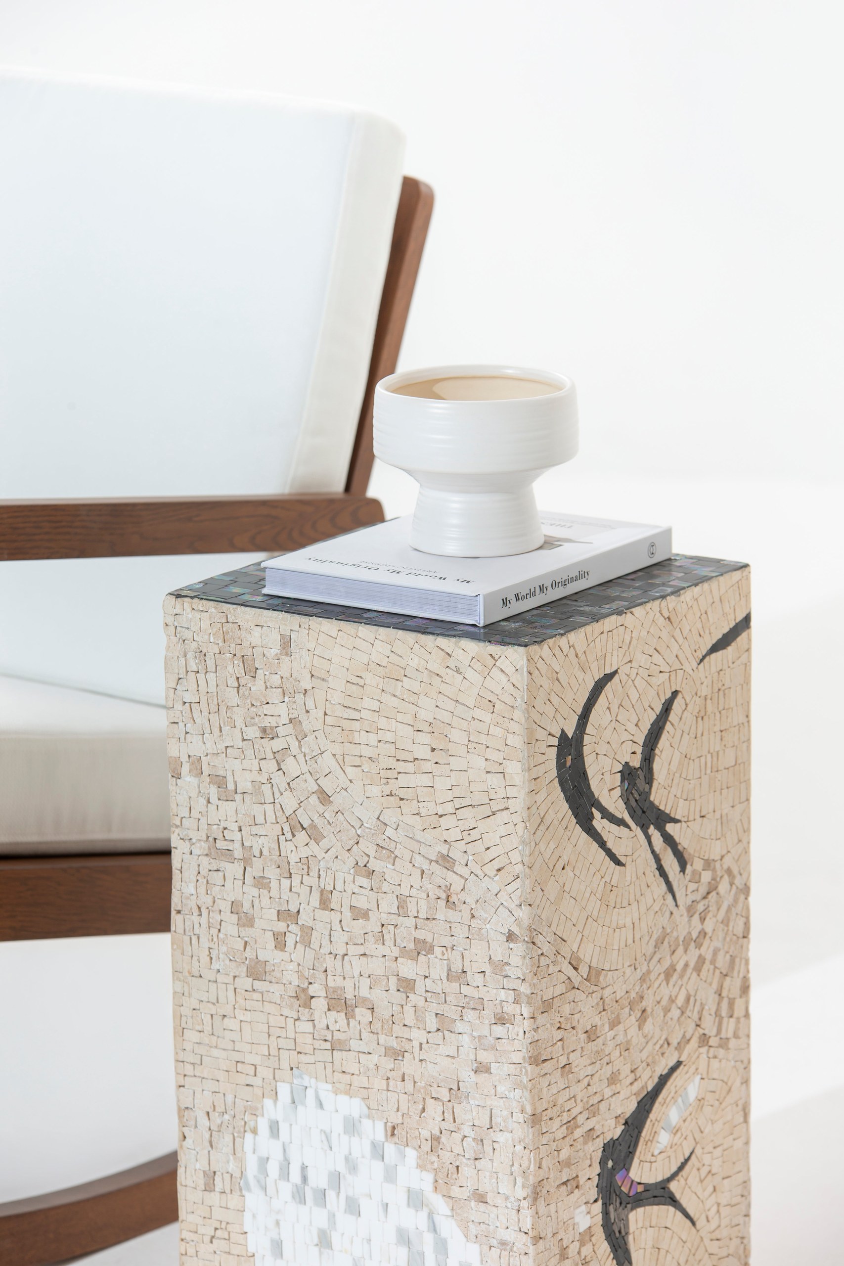 Zelda Nature Inspired Marble Mosaic Plinth - Image 9