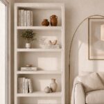 Nysa Off White Speckled Microconcrete Display Shelves Unit